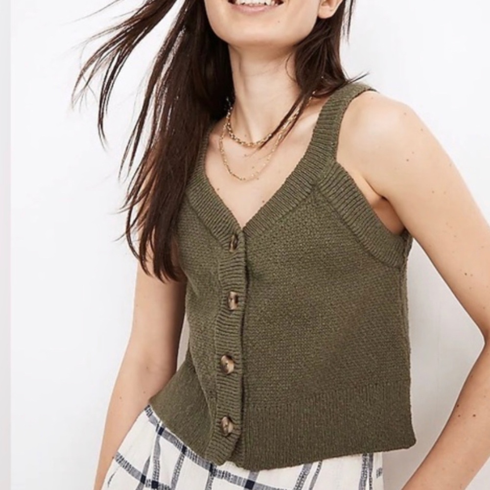 Madewell Wakefield button front sweater tank